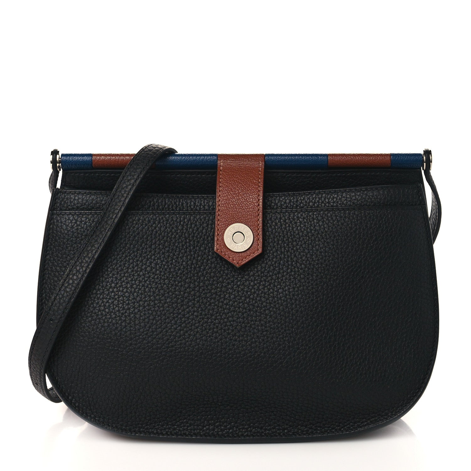 Hermes Taurillon Clemence Chevre Mysore Saut 25 Black 1 of 9