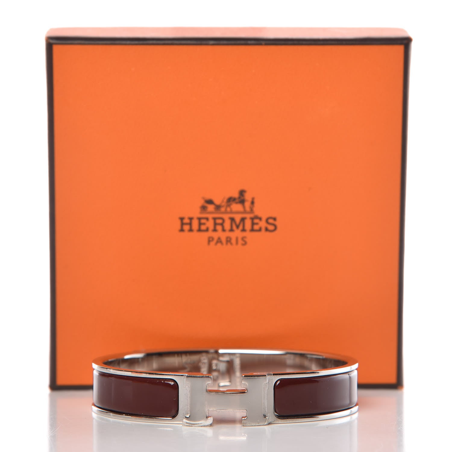 Hermes Enamel Narrow Clic Clac H Bracelet GM Cacao 5 of 5