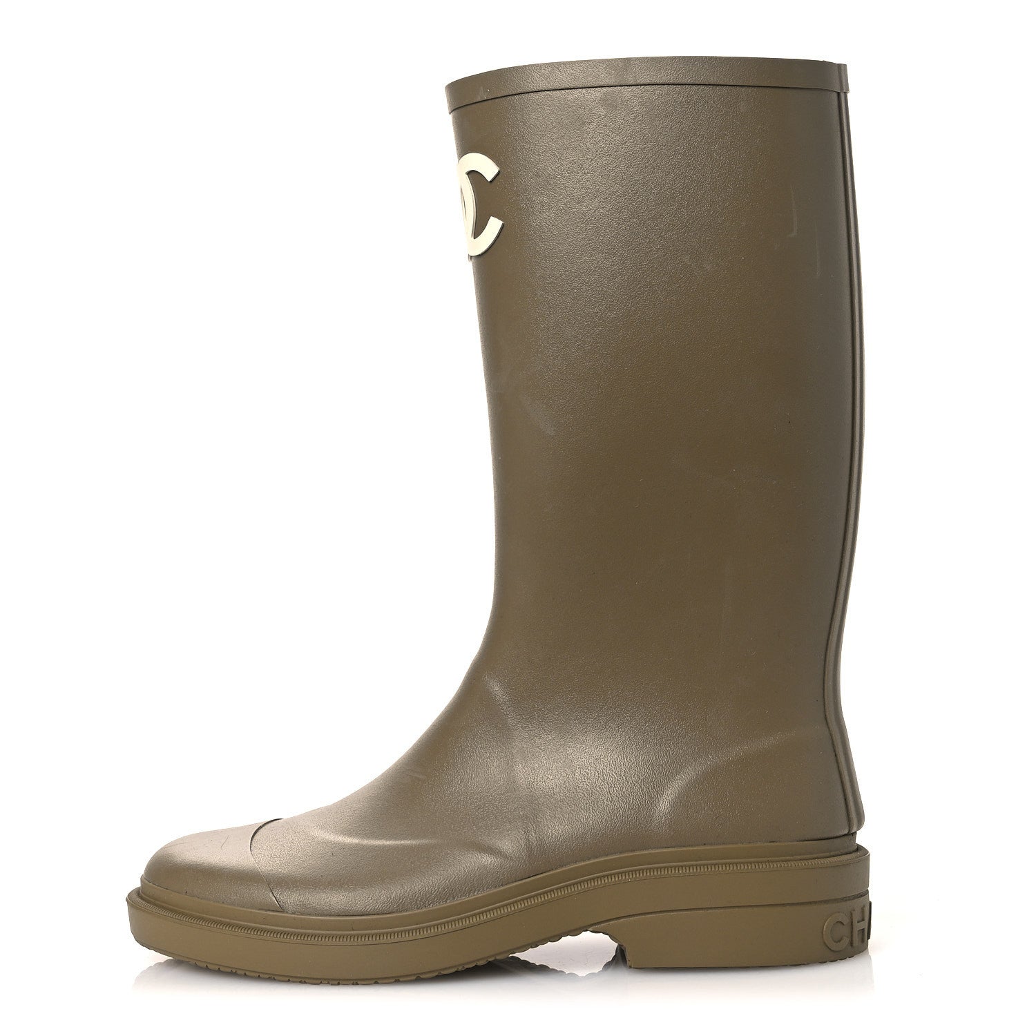 Chanel Caoutchouk CC High Boots 39 Dark Beige 1865858 – FASHIONPHILE