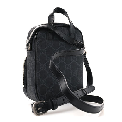 Gucci GG Supreme Monogram Azalea Calfskin Mini Retro Interlocking G Bag Black 3 of 10