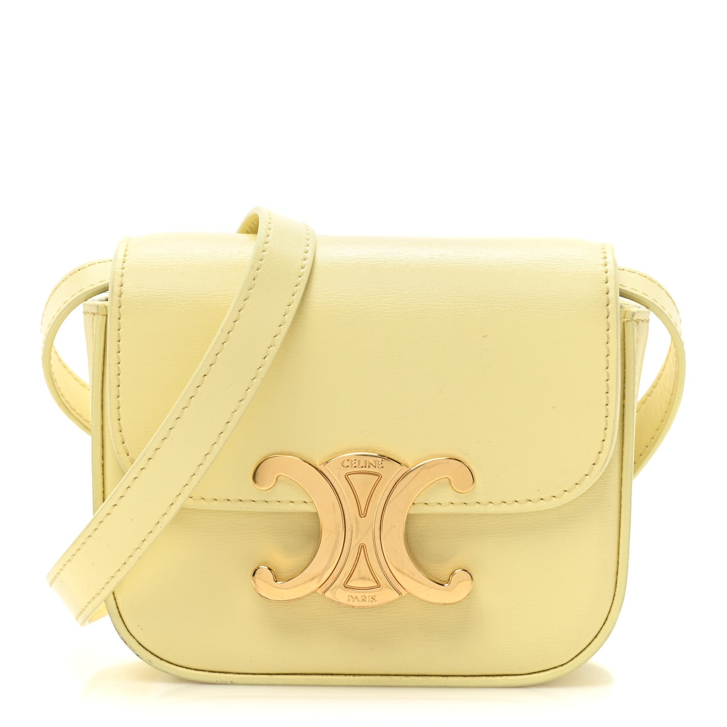 Shiny Calfskin Mini Claude Almond Green