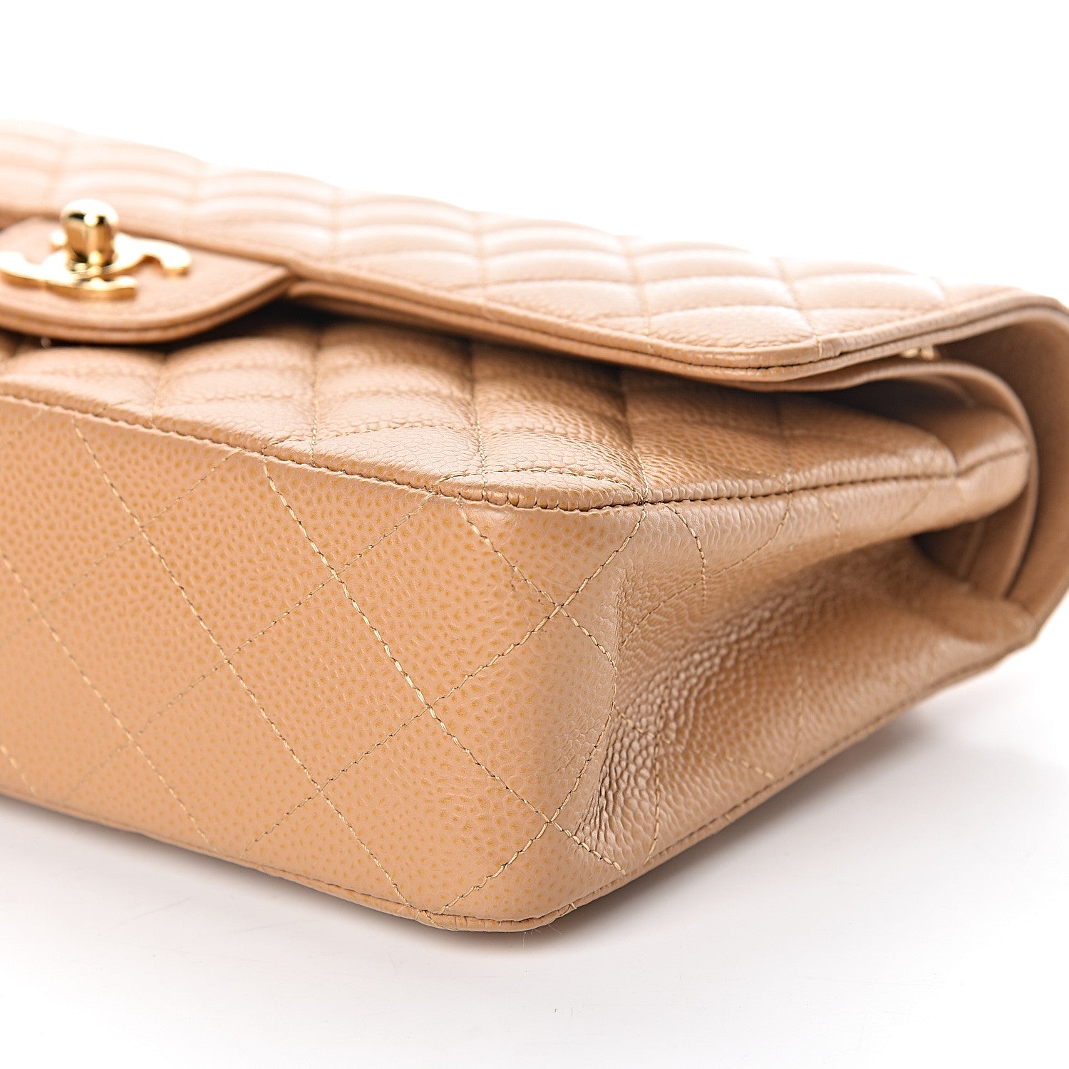 Chanel Caviar Quilted Medium Double Flap Beige 9 of 11