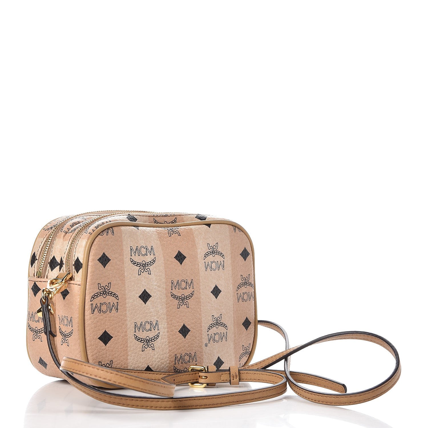MCM Striped Visetos Mini Crossbody Bag Beige 3 of 14