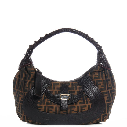 Fendi Zucca Nappa Nuvolata Vitello Tortuga Medium Spy Hobo Tobacco Moro 1 of 9