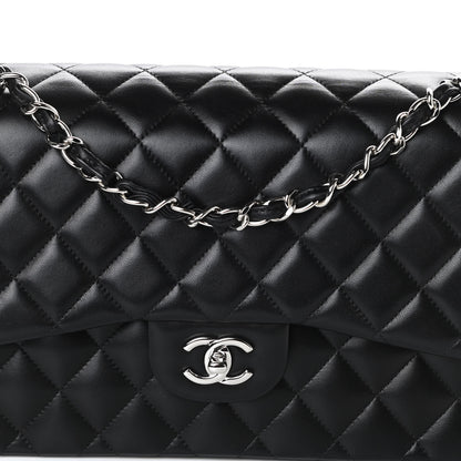 Chanel Lambskin Quilted Jumbo Double Flap Black 8 of 10