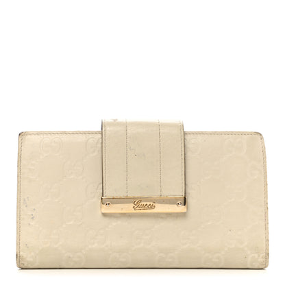 Gucci Guccissima Ladies Web Long Wallet Off White 1 of 15