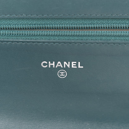 Chanel Velvet Quilted Boy Wallet On Chain WOC Teal 6 of 11