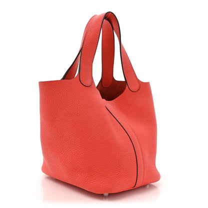 Hermes Taurillon Clemence Picotin Lock 18 PM Rose Jaipur 3 of 14