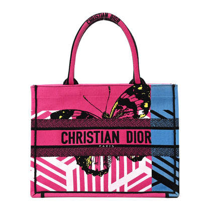 Christian Dior Canvas Embroidered Medium Jungle Pop Book Tote Fuchsia Multicolor 1 of 13