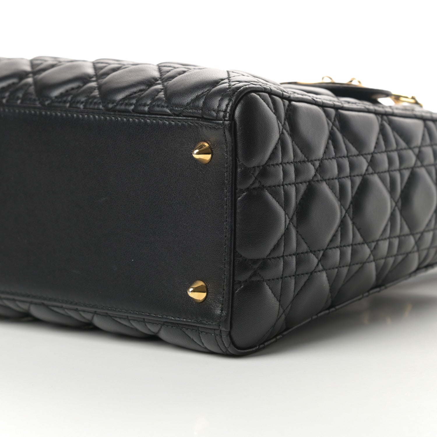 Christian Dior Lambskin Cannage Medium Lady Dior Black 10 of 11