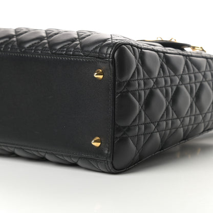 Christian Dior Lambskin Cannage Medium Lady Dior Black 10 of 11