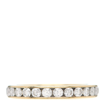 Tiffany 18K Yellow Gold Diamond 3mm Channel Set Band Ring 50 5.25 1 of 5