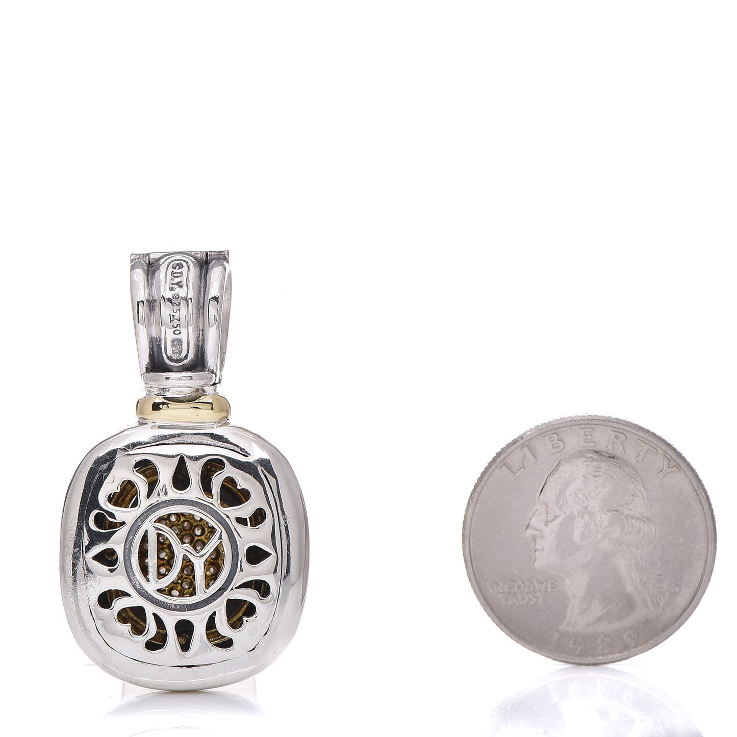 Sterling Silver 18K Yellow Gold Diamond Albion Enhancer Pendant