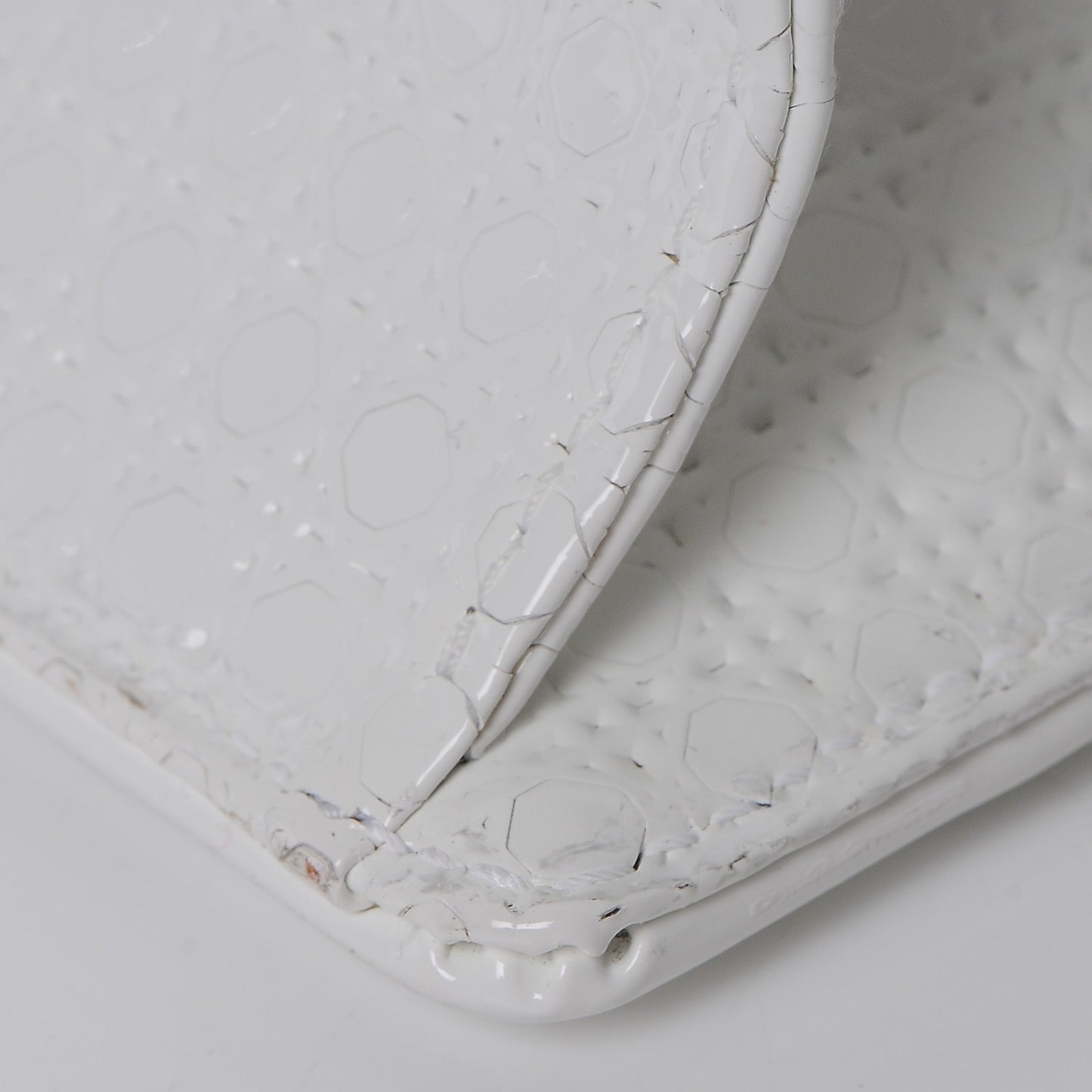 Patent Micro-Cannage Small Diorama Flap Bag White