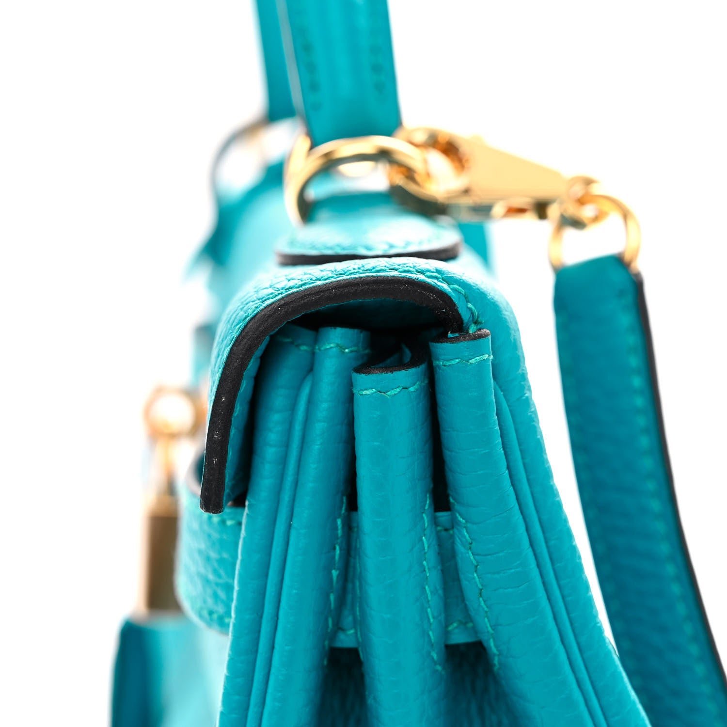 Hermes Togo Kelly Retourne 32 Turquoise 12 of 12