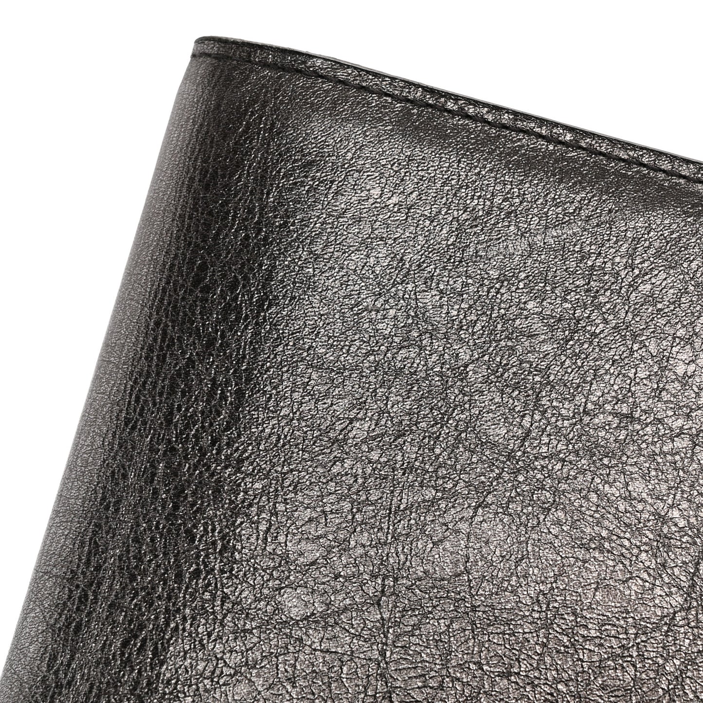 Metallic Calfskin Large Belle De Jour Clutch Dark Silver