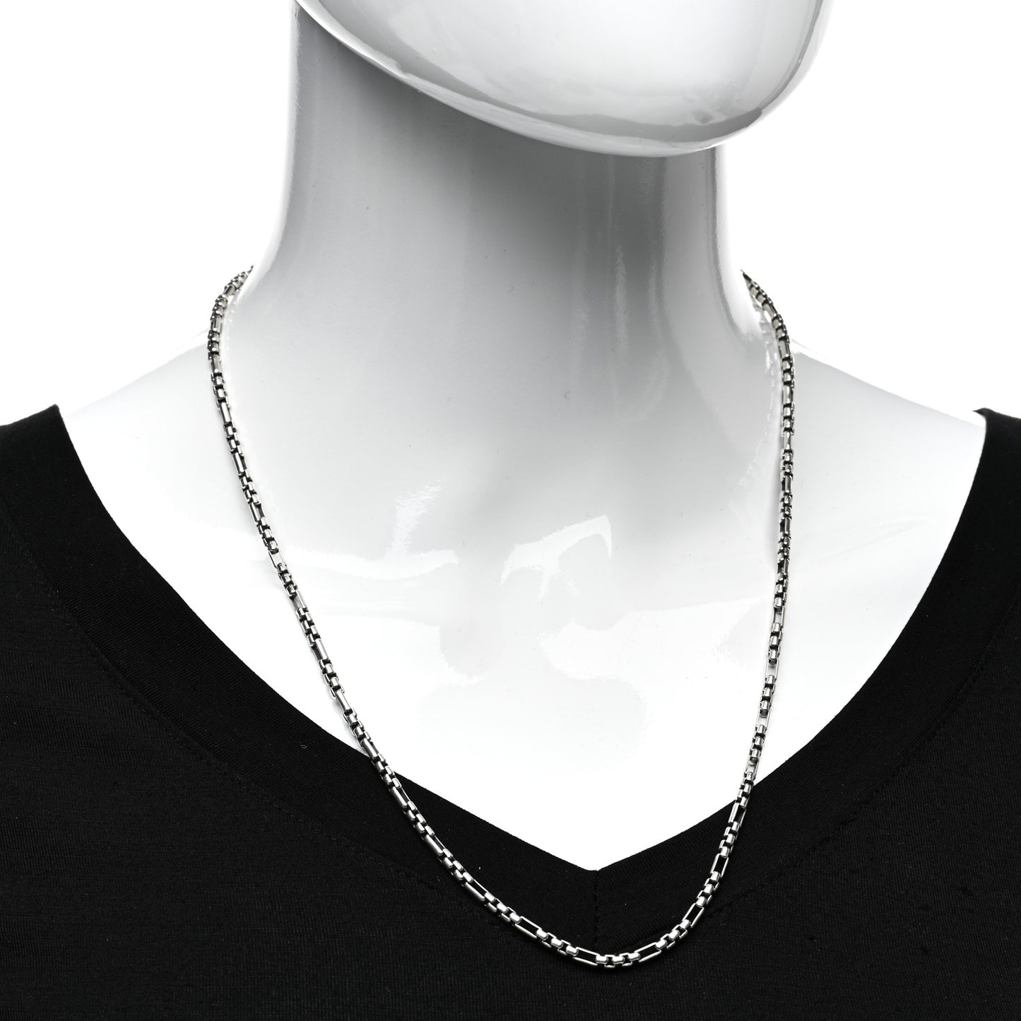 Sterling Silver 3mm Open Station Box Chain Necklace 22"