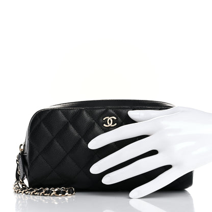 Chanel Caviar Quilted Toiletry Case With Chain Black 2 of 8