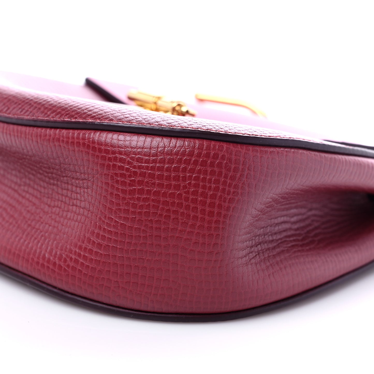 Grained Calfskin Lambskin Mini Bi-Color Drew Shoulder Bag Fuchsia Plum Purple