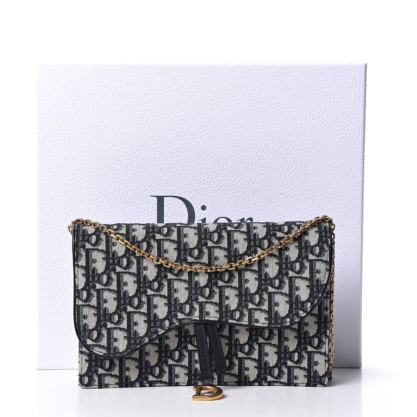 Oblique Saddle Chain Pouch Blue