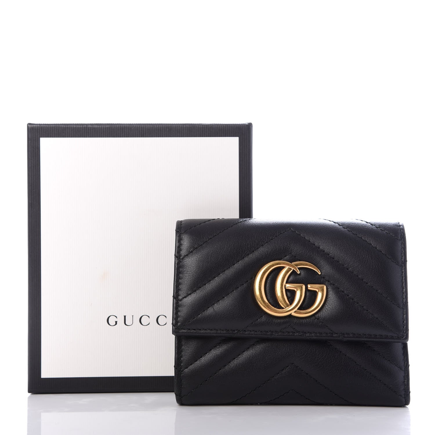 Gucci Calfskin Matelasse GG Marmont Wallet Black 8 of 8