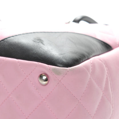 Chanel Calfskin Quilted Large Cambon Bowler Pink Black 14 of 16