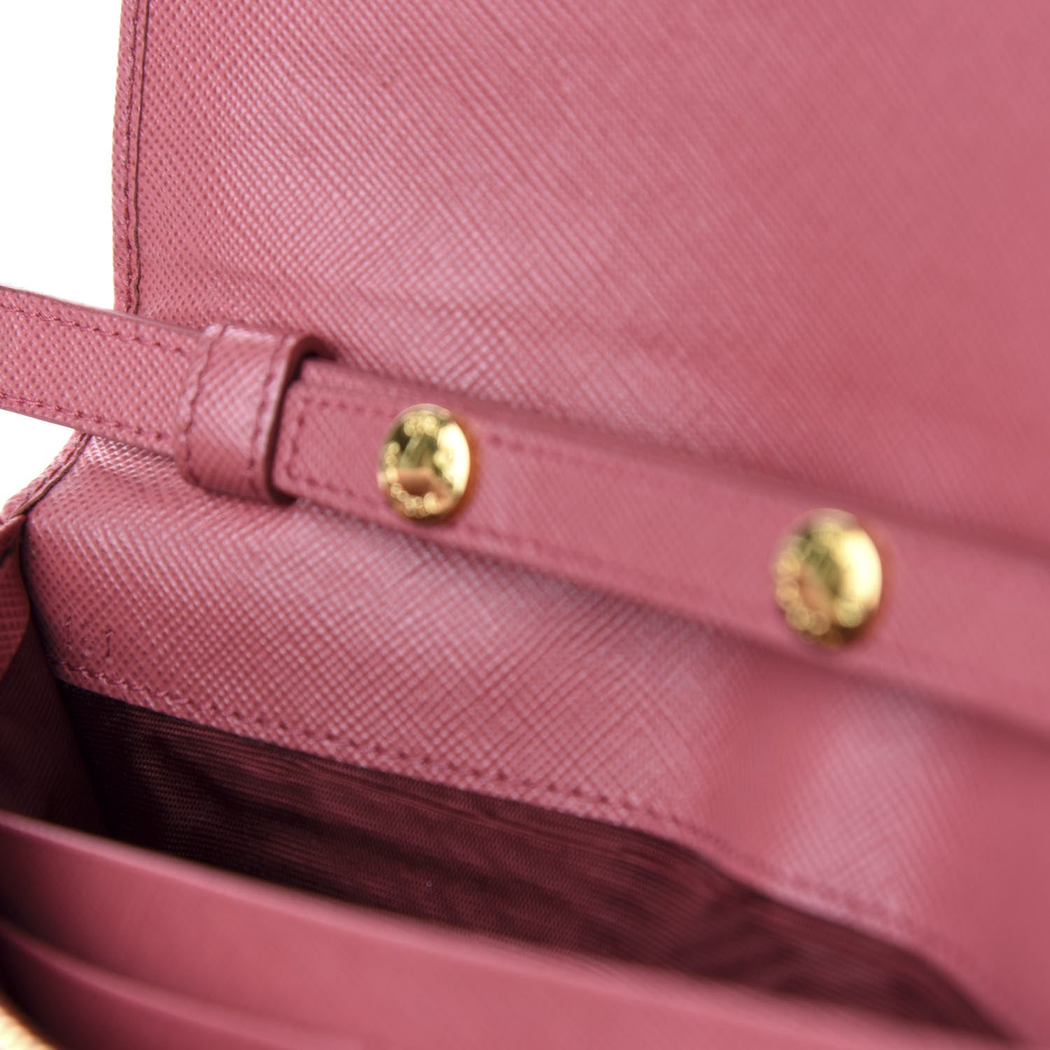 Prada Saffiano Metal Oro Chain Wallet Peonia 9 of 12