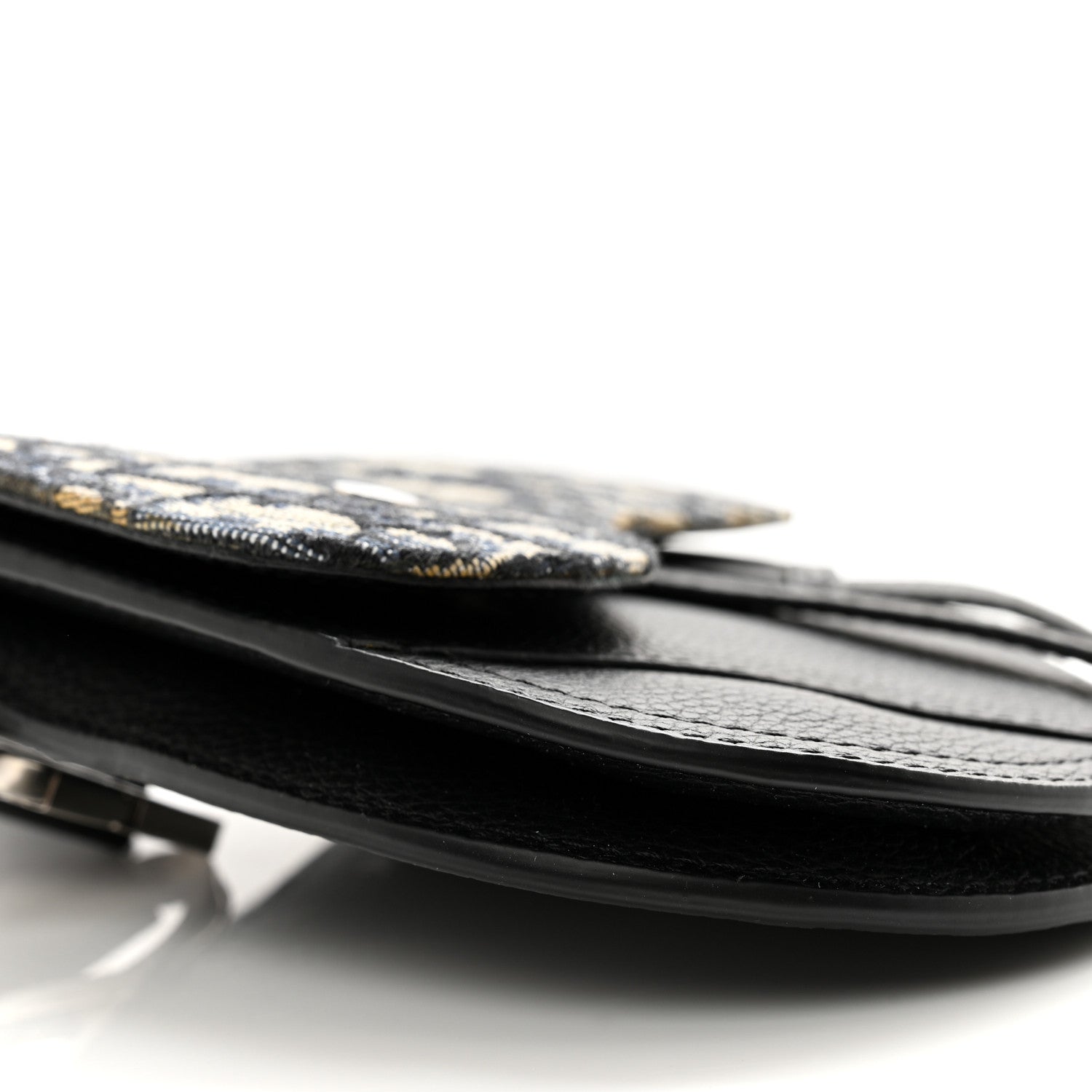 Christian Dior Grained Calfskin Oblique Saddle Wristlet Blue 8 of 11