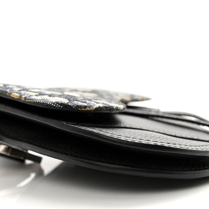 Christian Dior Grained Calfskin Oblique Saddle Wristlet Blue 8 of 11