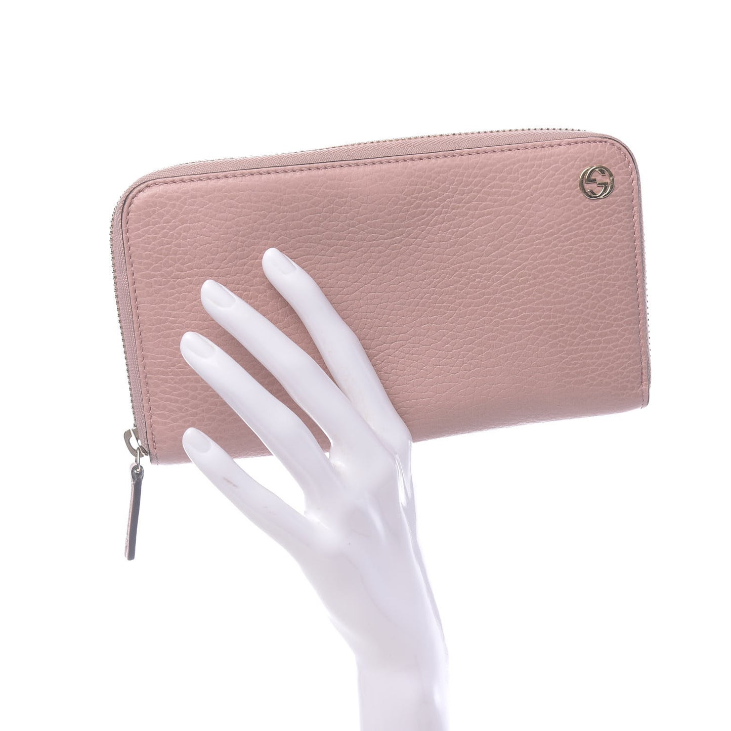 Dollar Calfskin GG Zip Around Wallet Soft Pink