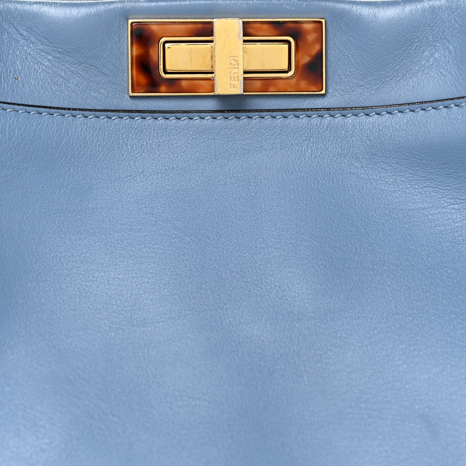 Fendi Vitello Seta Plexiglass Tortoise Large Peekaboo Iconic Satchel Ceruleo 8 of 19