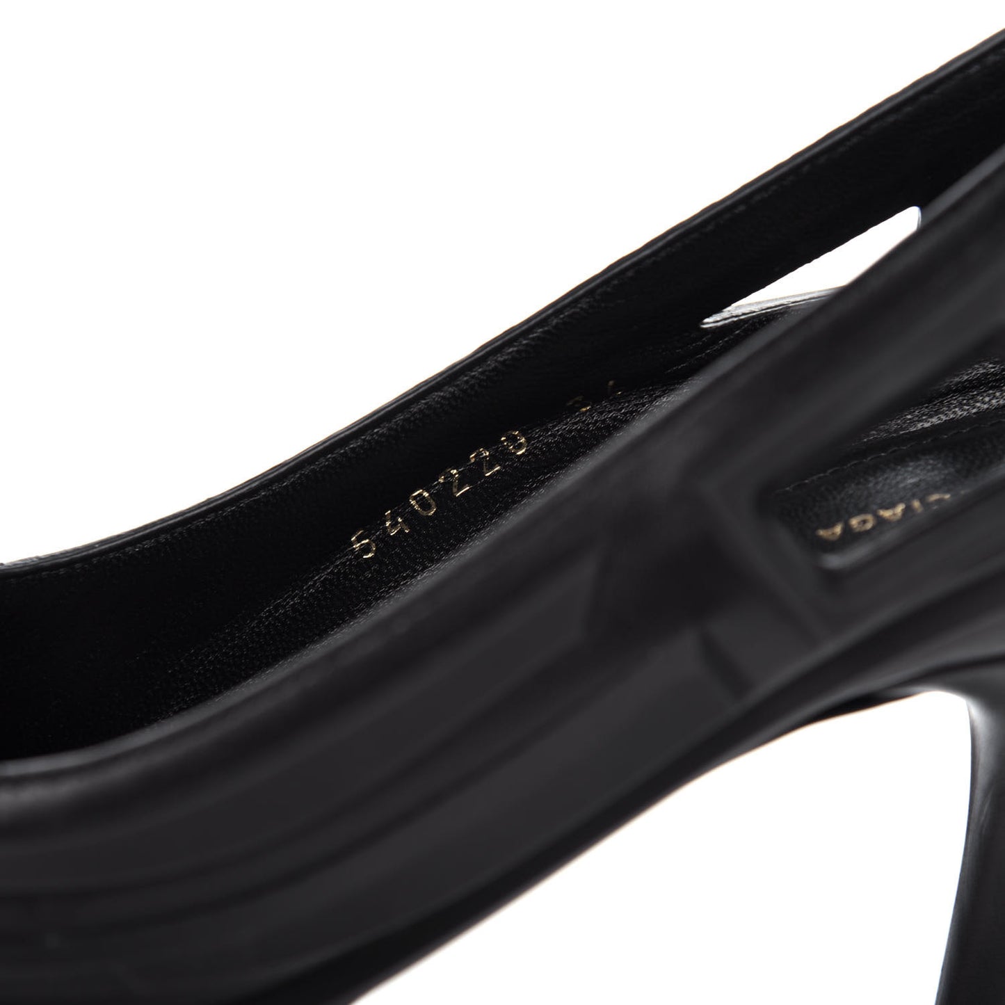 Silicone Calfskin Pointed 80mm Pumps 36 Black