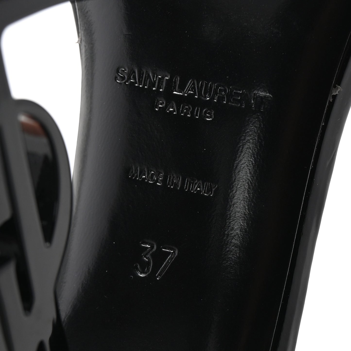 Patent Calfskin Opyum 110 Sandals 37 Black