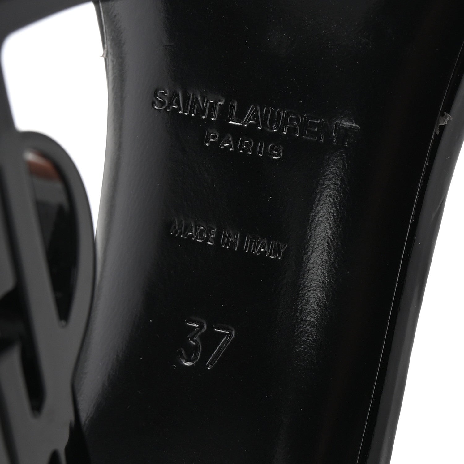 Saint Laurent Patent Calfskin Opyum 110 Sandals 37 Black 7 of 10