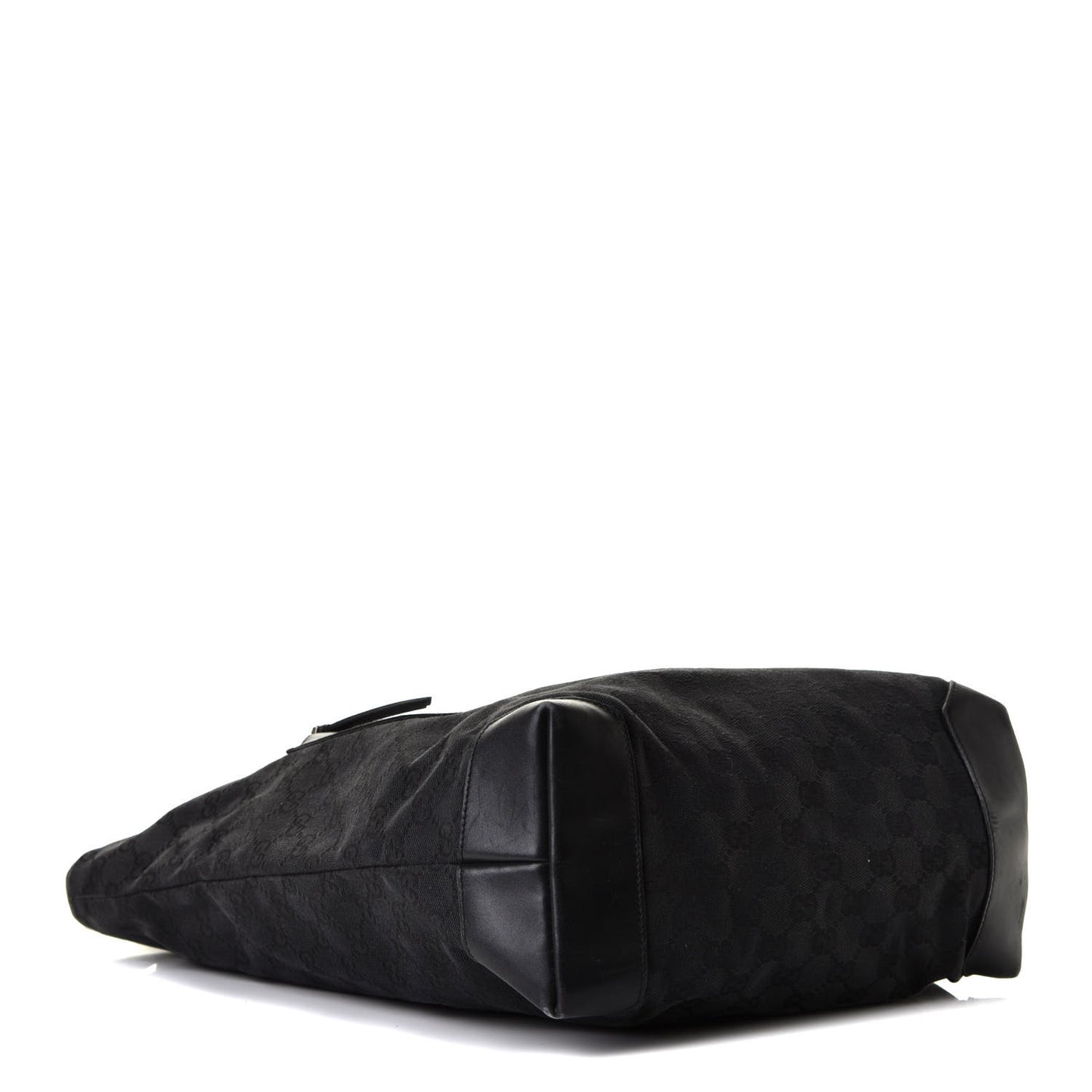 Nylon Calfskin Monogram Tall Tote Black