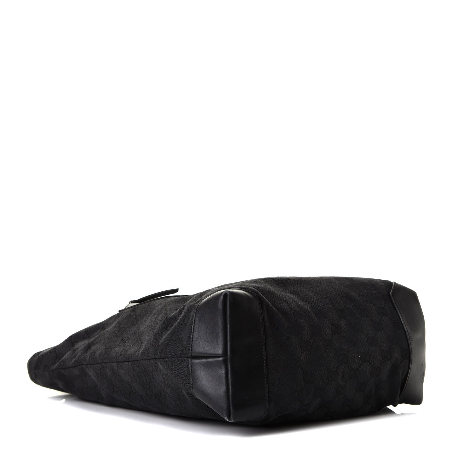 Gucci Nylon Calfskin Monogram Tall Tote Black 3 of 9