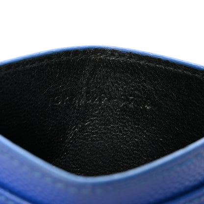 Saint Laurent Grain De Poudre Matelasse Chevron Credit Monogram Card Case Blue Majorelle 7 of 7