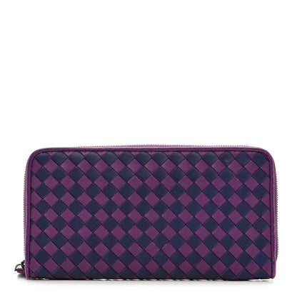 Bottega Veneta Nappa Intrecciato Zip Around Wallet Mona Lisa Atlantic 1 of 9