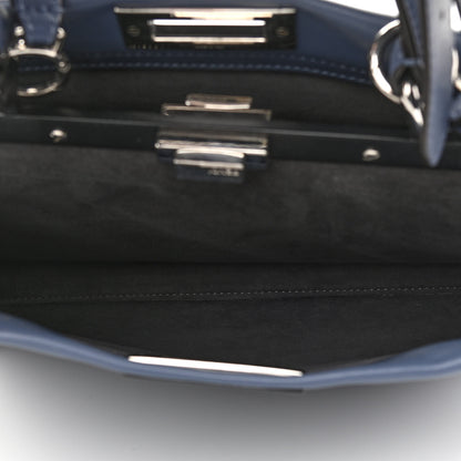 Fendi Calfskin Medium Peekaboo Iconic Satchel Blue 6 of 13