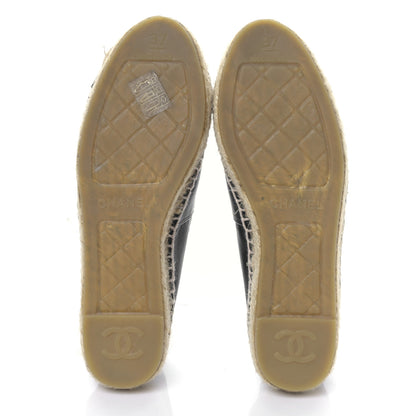 Chanel Lambskin CC Espadrilles 37 Black 5 of 8
