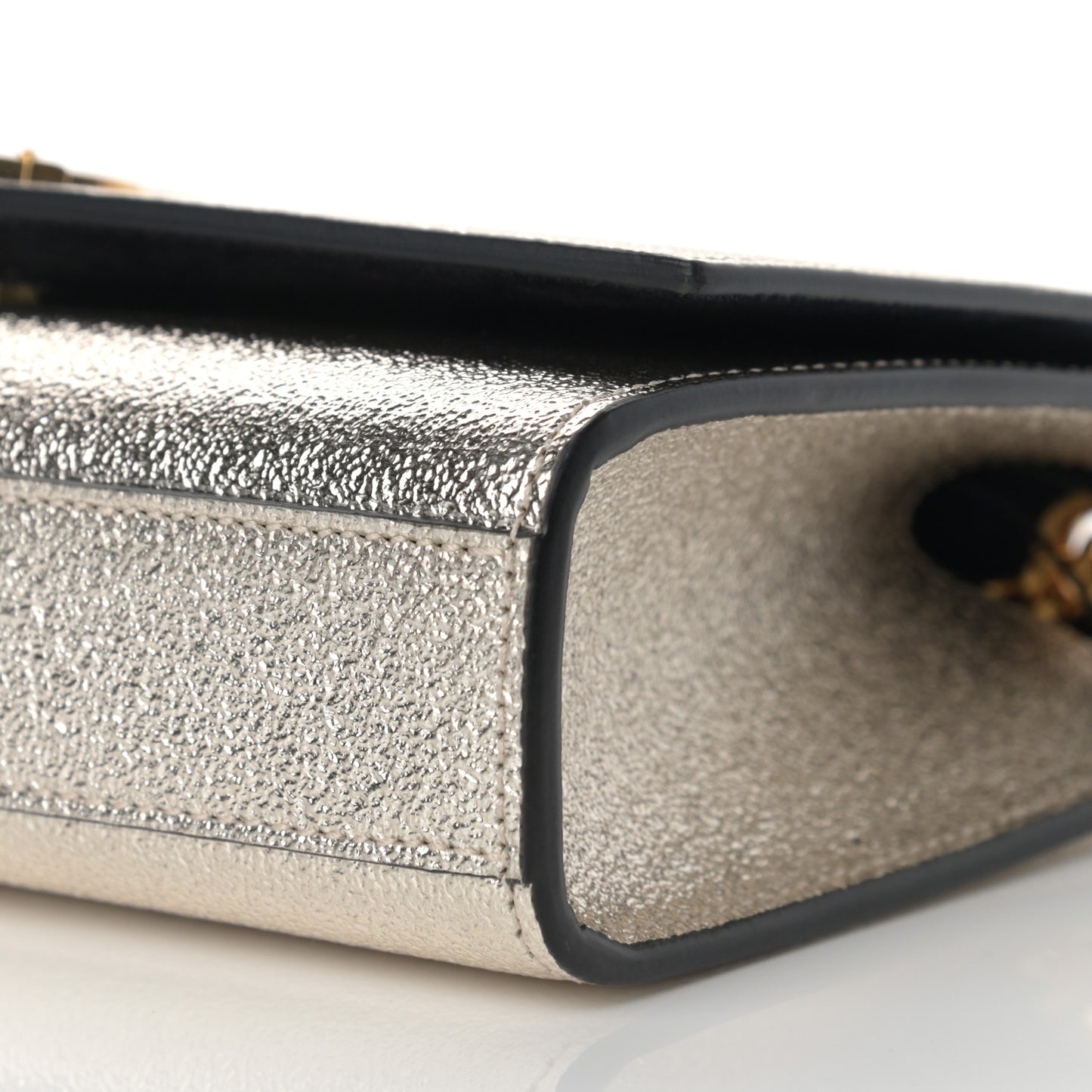 Metallic Calfskin Small Classic Monogram Kate Satchel Gold