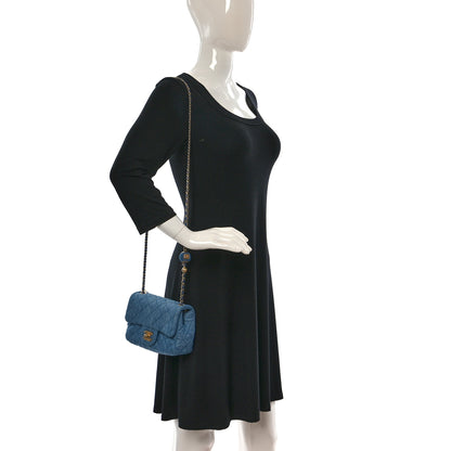 Chanel Denim Quilted Mini Pearl Crush Flap Blue 2 of 11