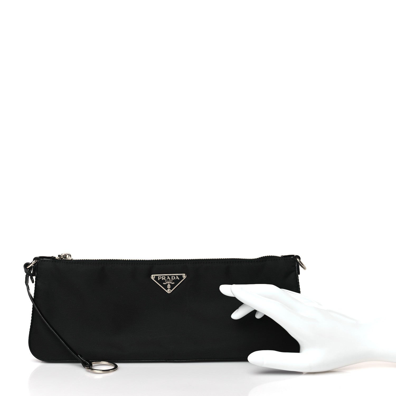 Prada Nylon Vela Pouch Black 2 of 8