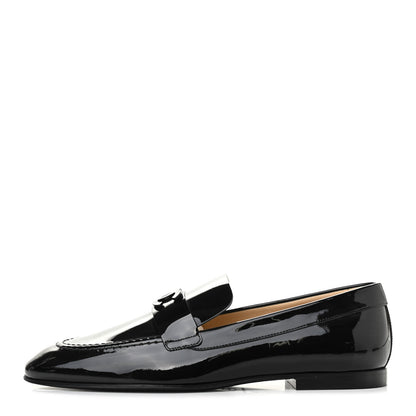Chanel Patent CC Mocassin Loafers 38 Black 1 of 8