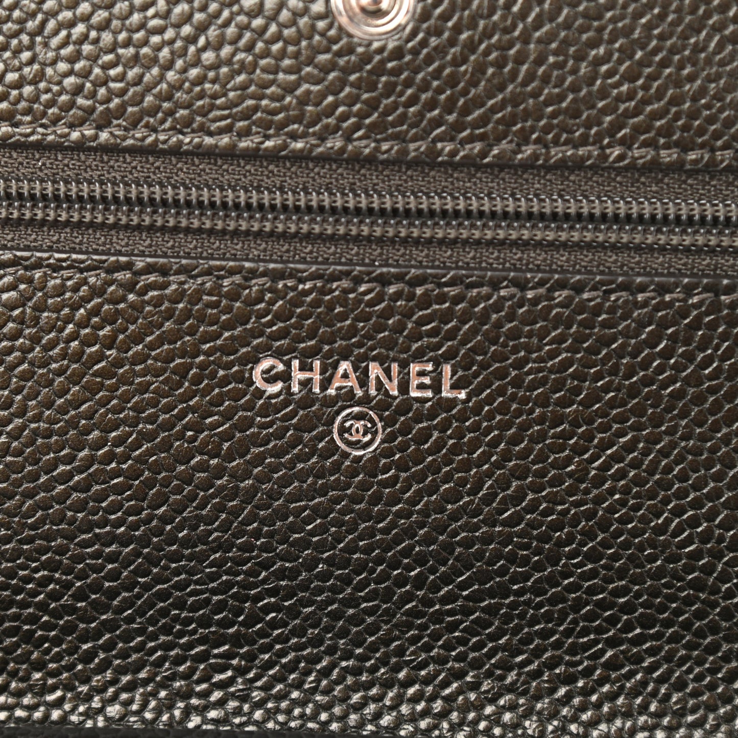 Caviar Quilted Wallet On Chain WOC Dark Green