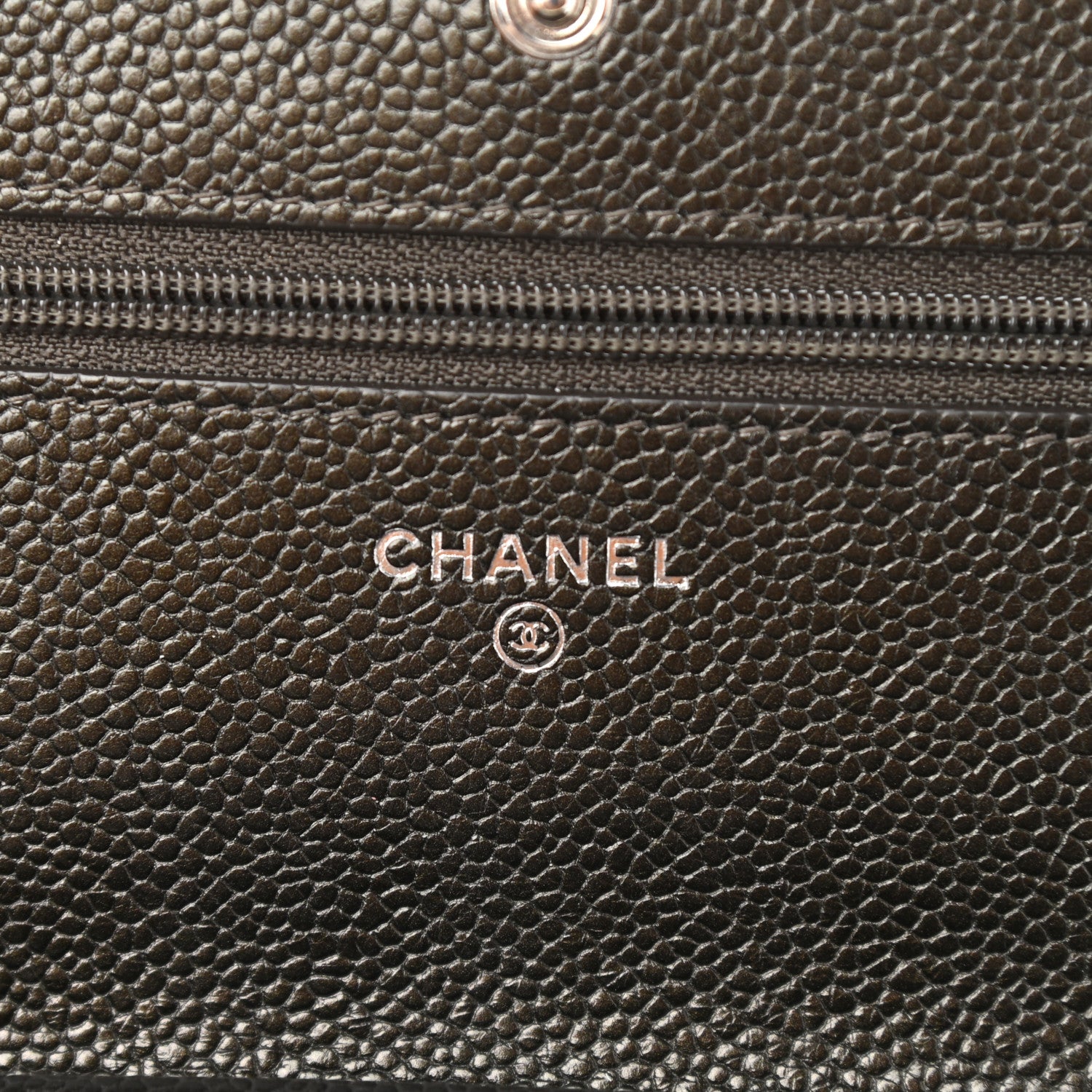 Chanel Caviar Quilted Wallet On Chain WOC Dark Green 5 of 9