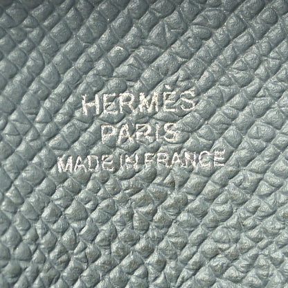 Hermes Epsom Verso Bastia Coin Purse Bleu Indigo Vert Amande 5 of 8