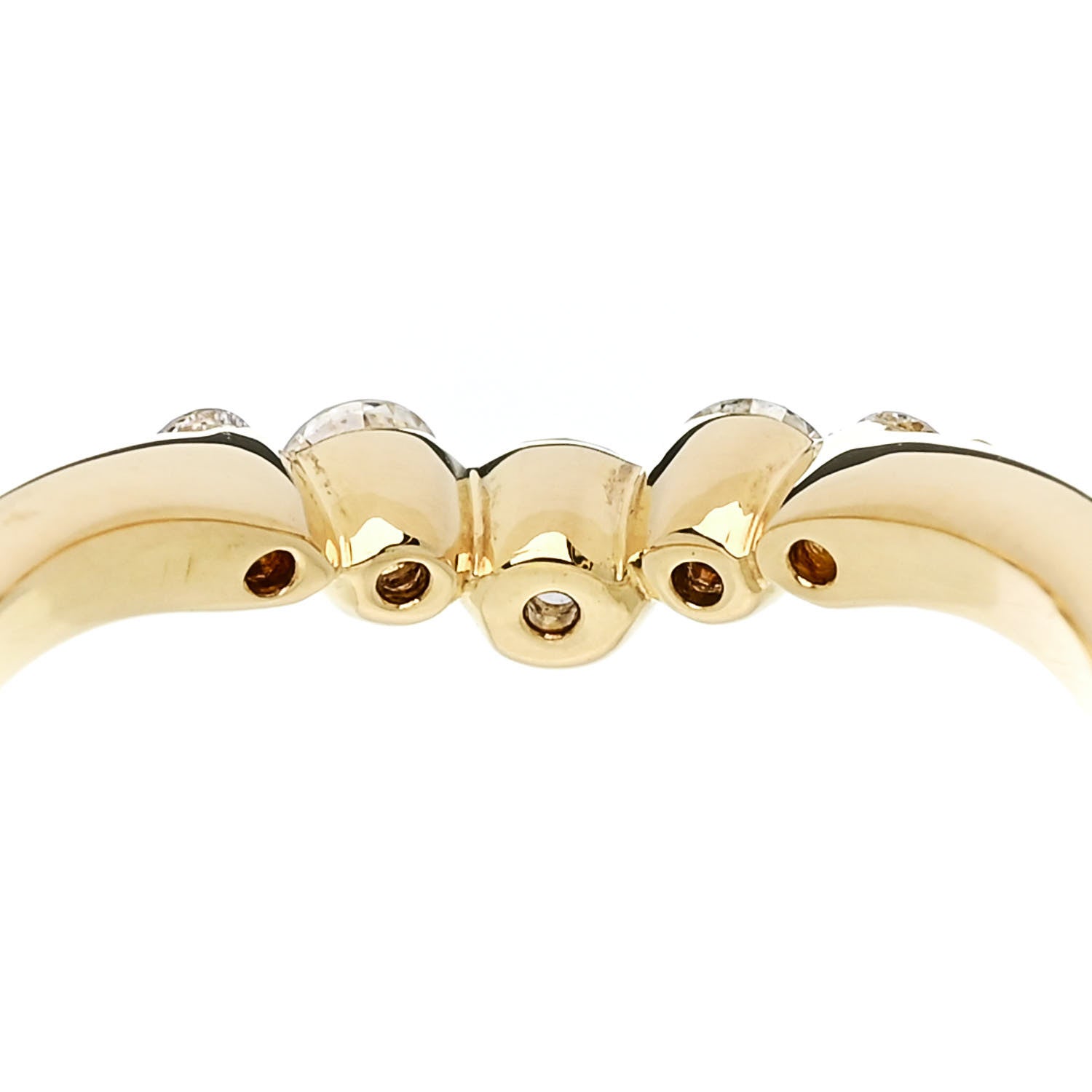 Parker & West by FASHIONPHILE 18K Yellow Gold Diamond .30ctw Curved Band Ring  50 5.25 8 of 9