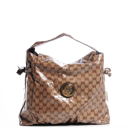 Gucci Crystal GG Medium Hysteria Shoulder Bag Brown 1 of 7