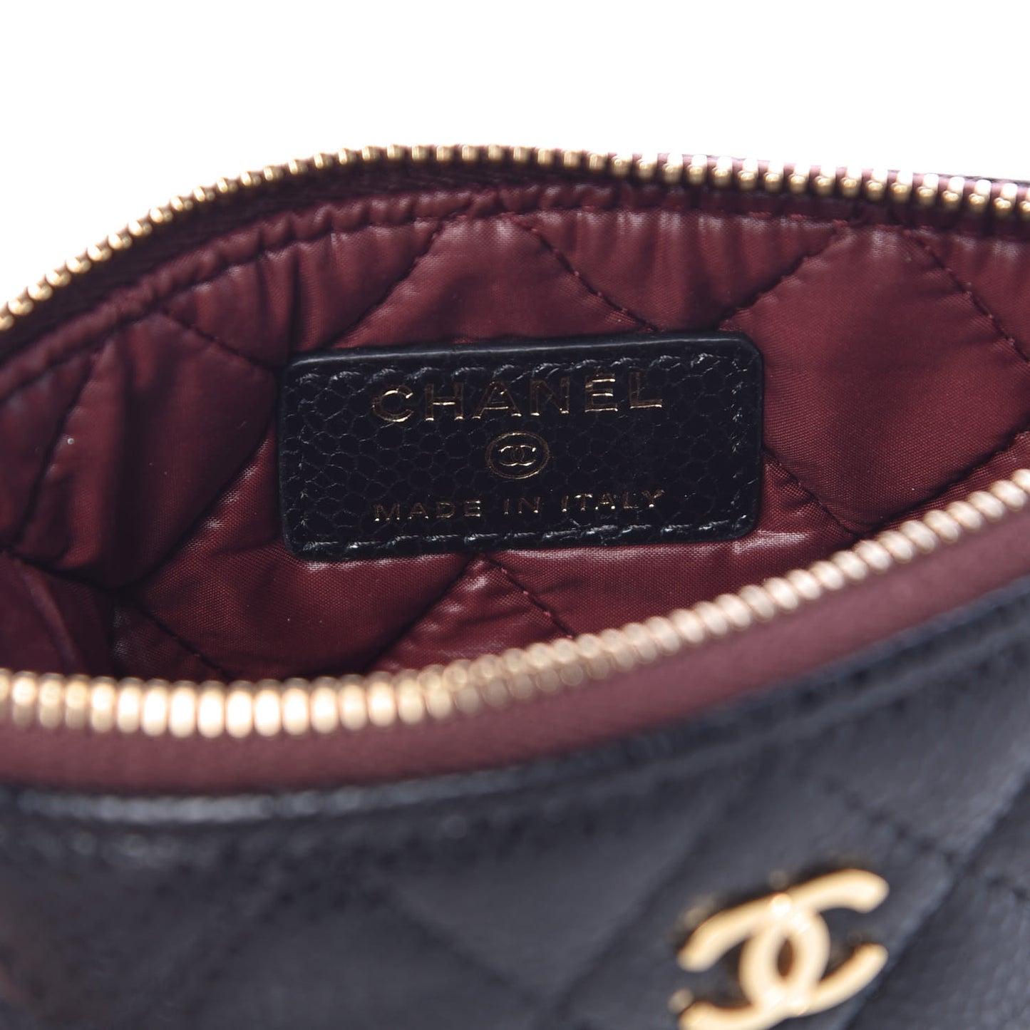 Caviar Quilted Small Cosmetic Case Black